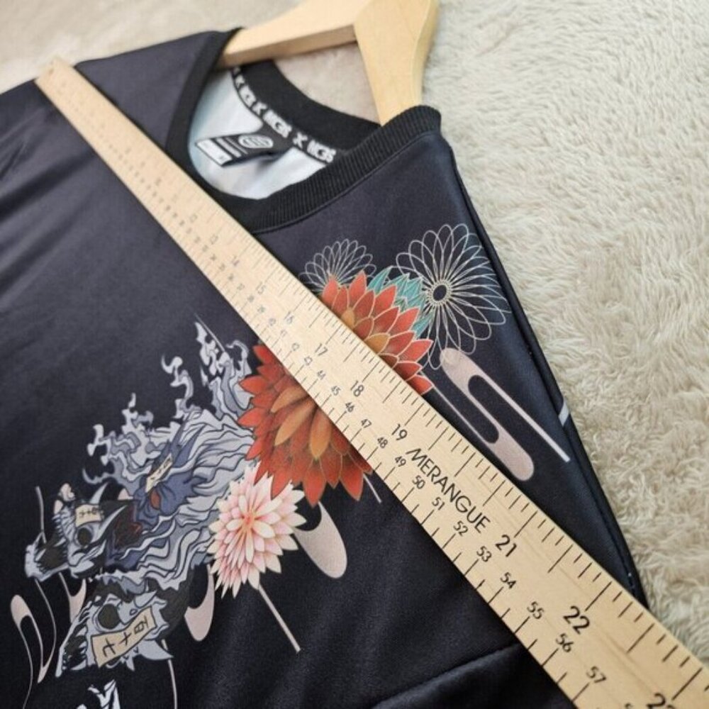 Mulan Samurai Geisha Tattoo Graphic Art Floral Japan Black T-Shirt Men’s Size M - Picture 7 of 11